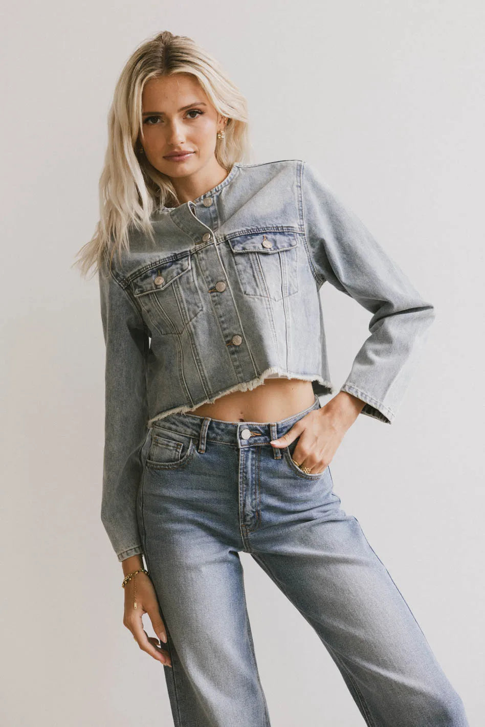 Button up denim top