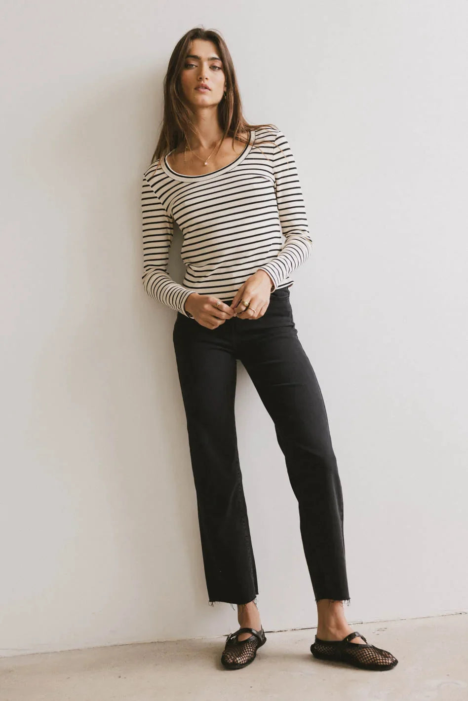Long sleeves top in cream