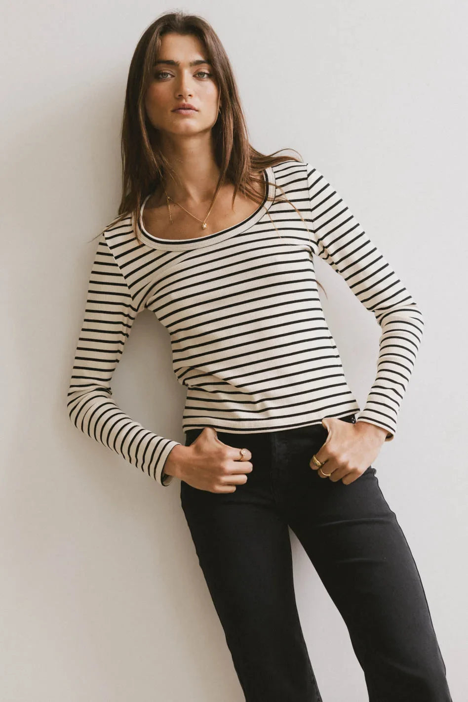 U-Neck top in cream