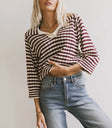 Knit top in burgundy