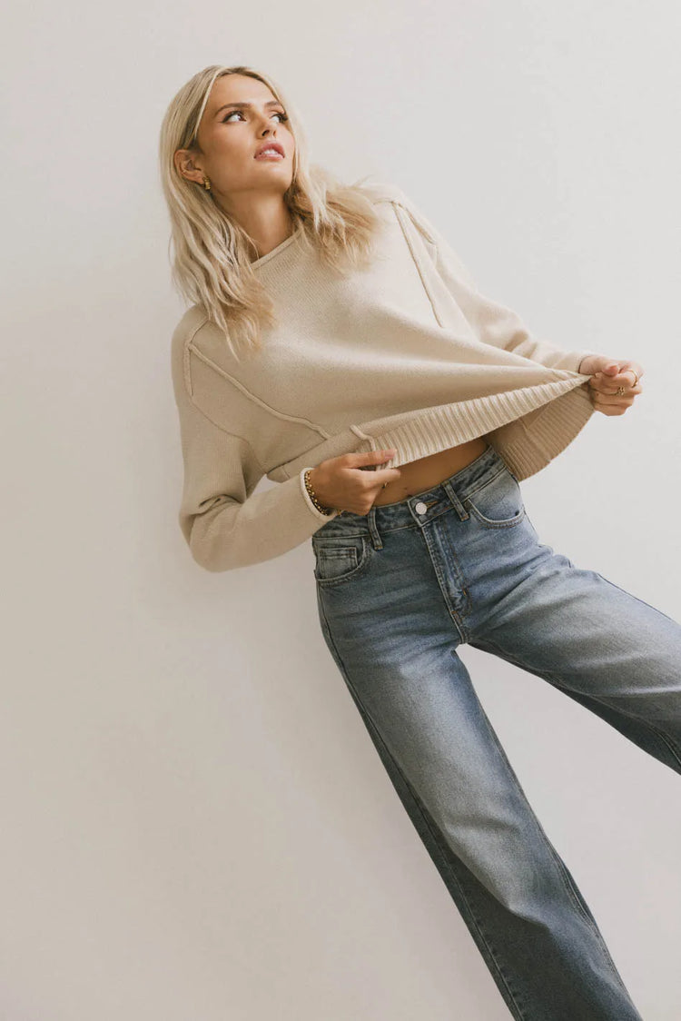 Knit top in natural