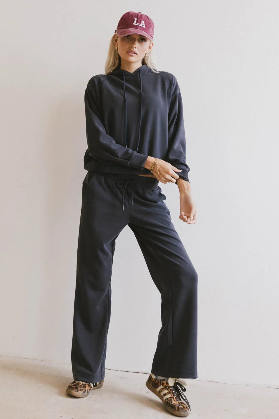 Long sleeves hoodie in navy
