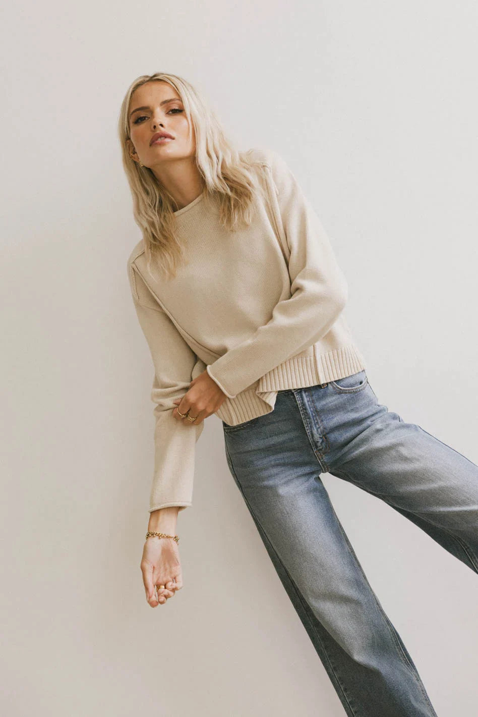 Long sleeves top in natural