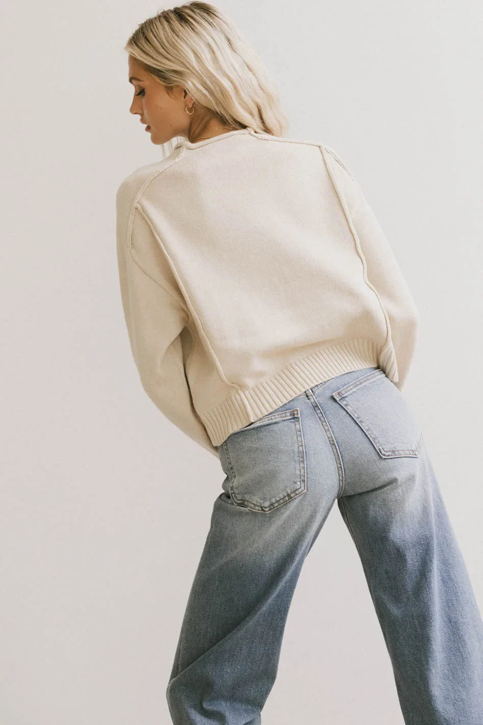 Plain color top in natural