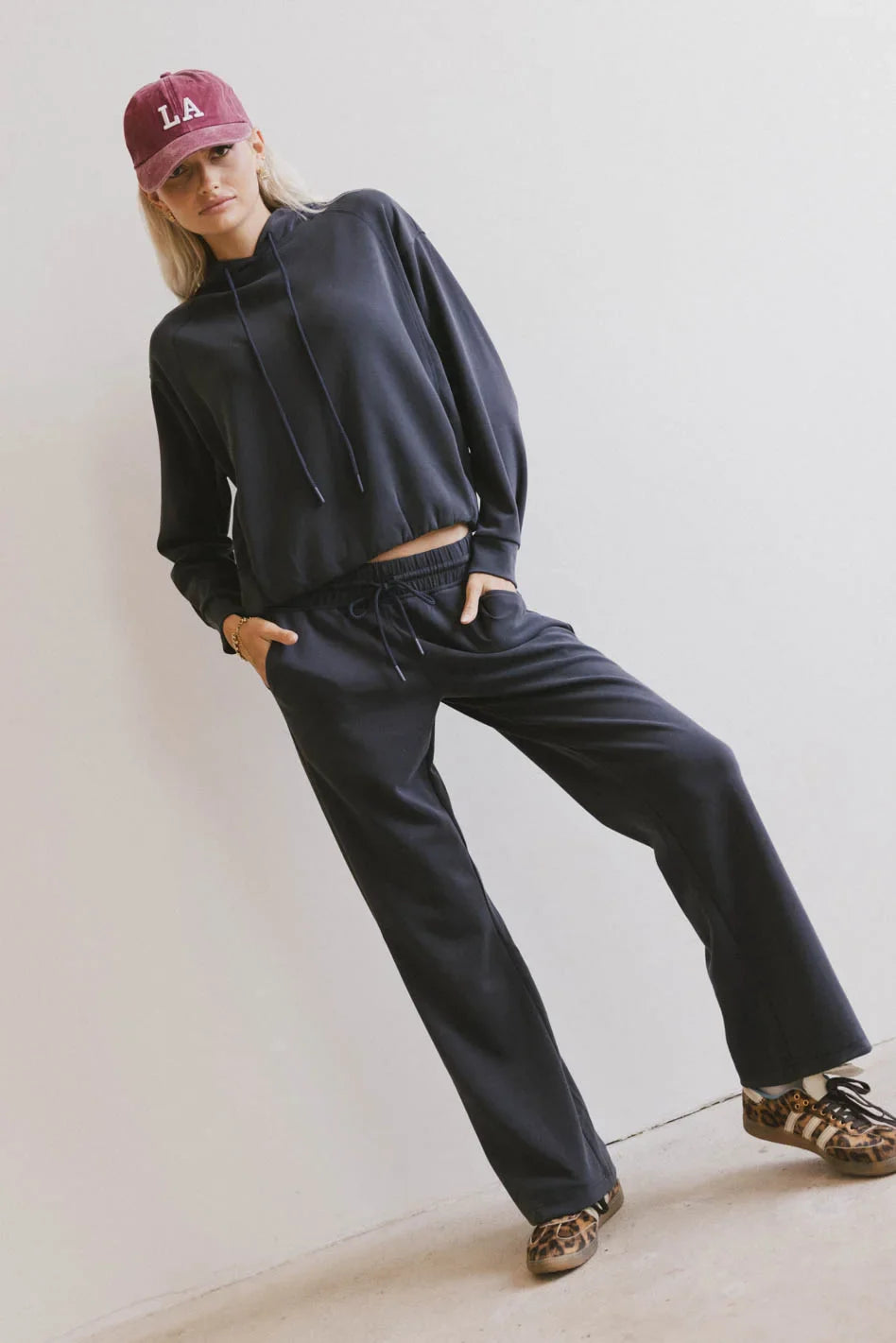 Two hand pockets pants in navy
