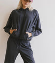 Two hand pockets hoodie in navy