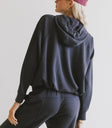 Plain color hoodie in navy
