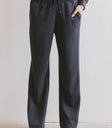 Elastic waist pants in navy