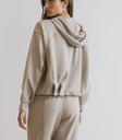Plain color hoodie in taupe