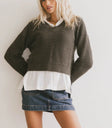 Long sleeves sweater in olive