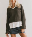 V-Neck sweater in olive