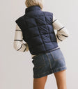 Quilted vest in blue