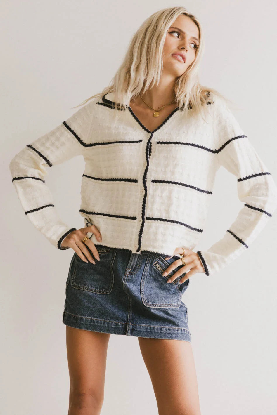 Long sleeves top in ivory