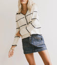 Striped top in ivory