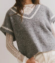 V-Neck top in grey