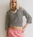 Striped top in black