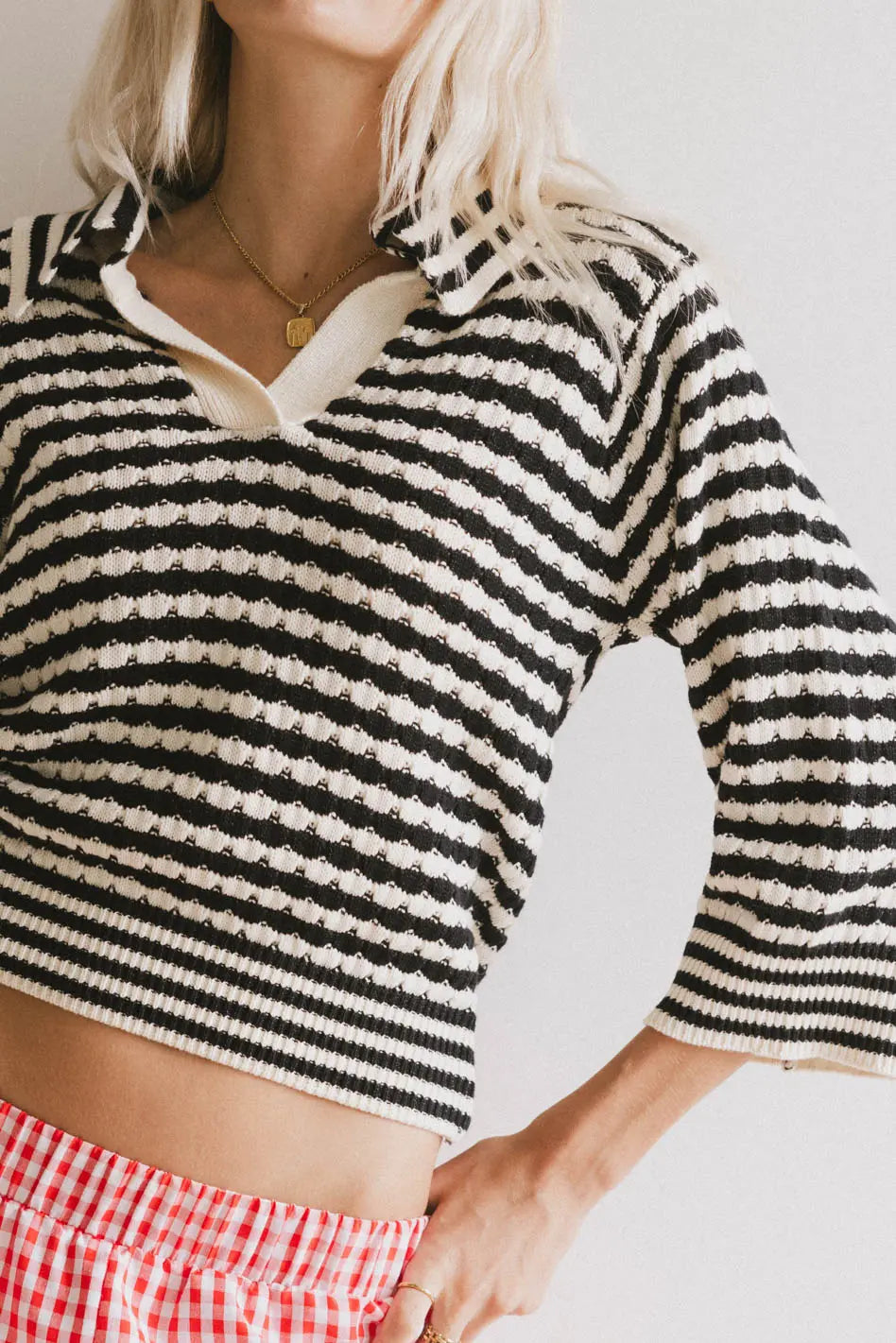 Knit top in black