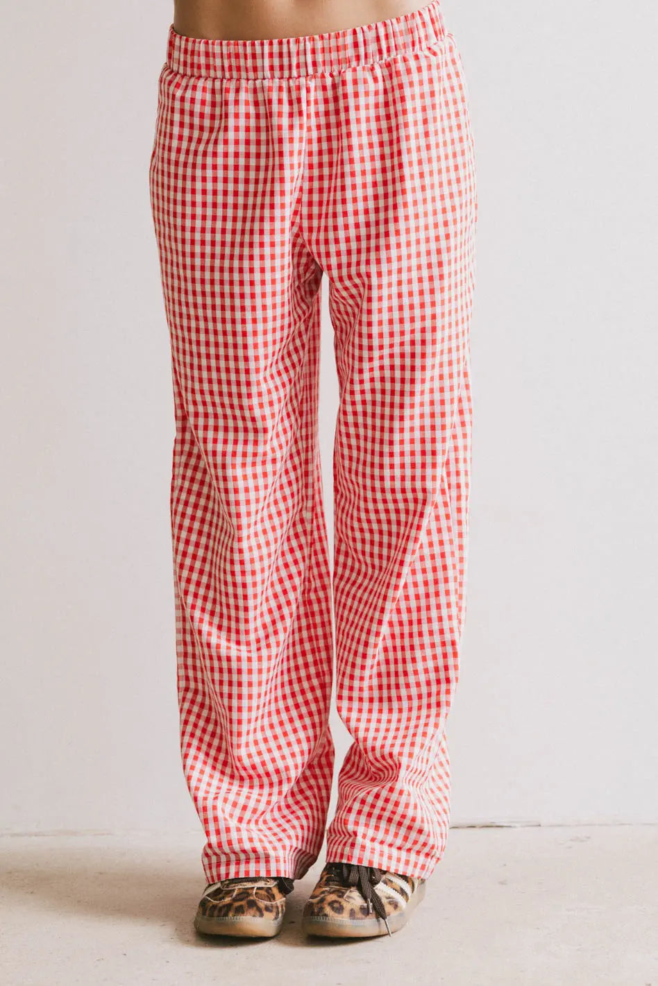 Romero Gingham Pants in Red - FINAL SALE