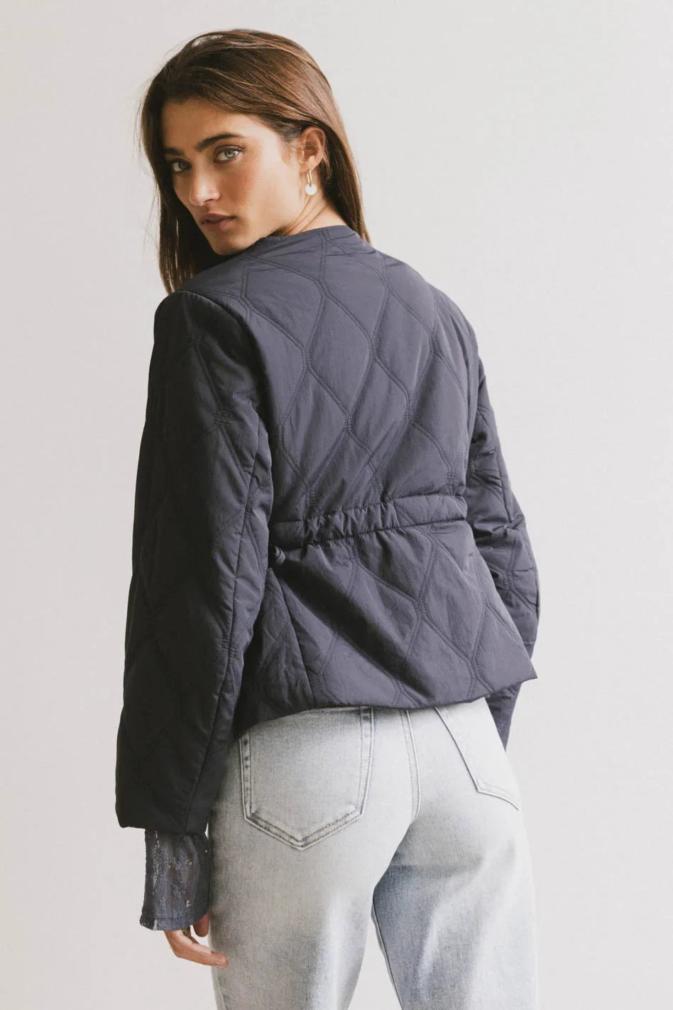 Plain color top in navy