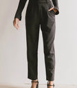 Woven dressy pants in charcoal
