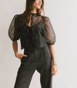 Short sleeves top in black