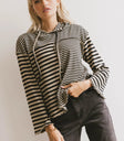 Knit hoodie in black