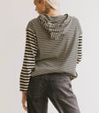 Striped hoodie in black