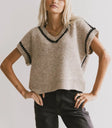 Short sleeves vest in oatmeal