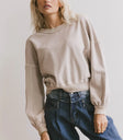 Crewneck sweater in bone