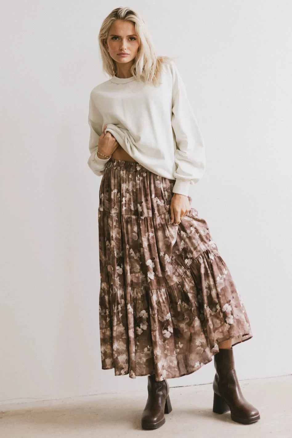 Long sleeves sweater in cream