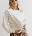 Round neck sweatshirt in natural