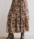 Tiered skirt in brown