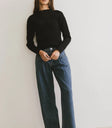 Mock neck sweater in black