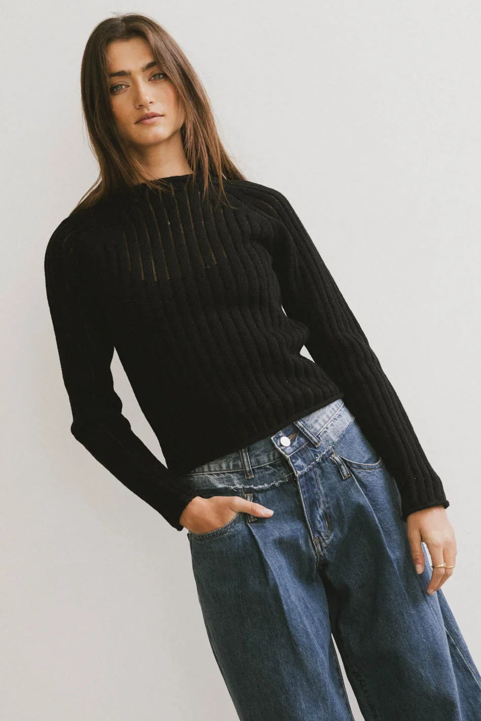 Striped black top