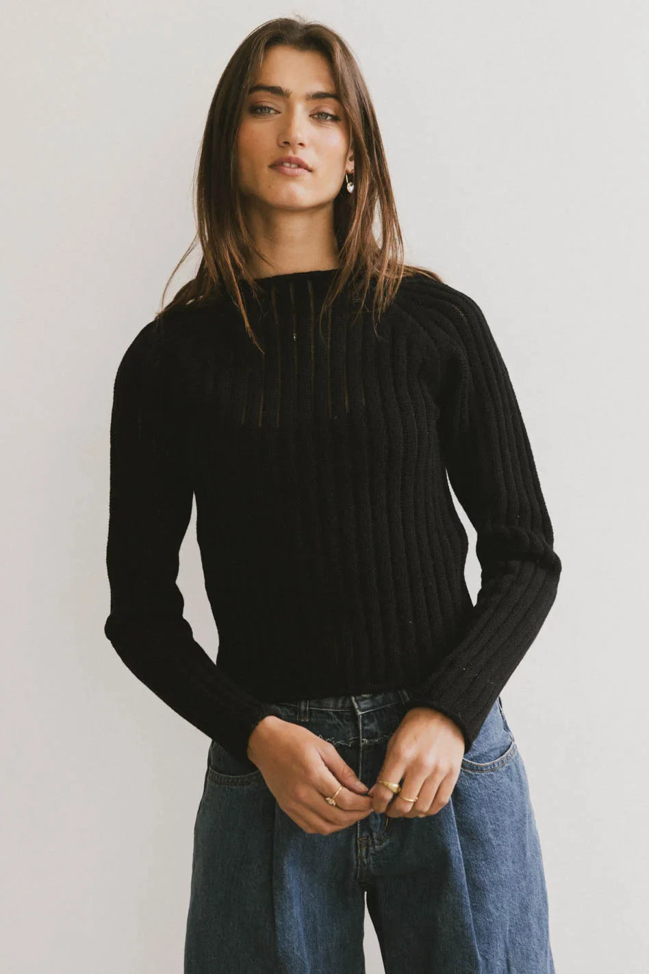 Striped black top