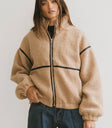 Zip up jacket in brown