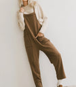 Knit overall in camel