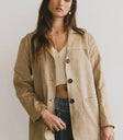 Button up blazed in tan