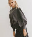 Long sleeves top in charcoal