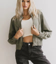 Zip up jacket in olive