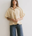 Button up blouse in mustard