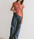 Knit top in brick