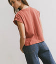 Short sleeves top in brick