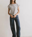 Basic top paired with a denim