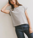 Round neck top in grey