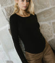 Long sleeves top in black