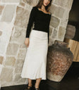 Midi skirt in cream