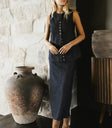 Denim skirt in dark wash