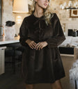 Tyler Peplum Mini Dress in Brown Corduroy - FINAL SALE