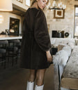 Long sleeves dress in brown